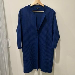 COS Royal Blue Waffle Knit Long Cardigan / Size M